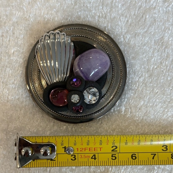 Stunning Vintage Art Deco Style Brooch Pin with Mixed Stones Unisex - Picture 5 of 8